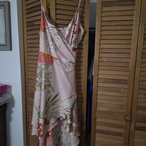 Baltic Born Floral High Low Dress in Pink and Orange